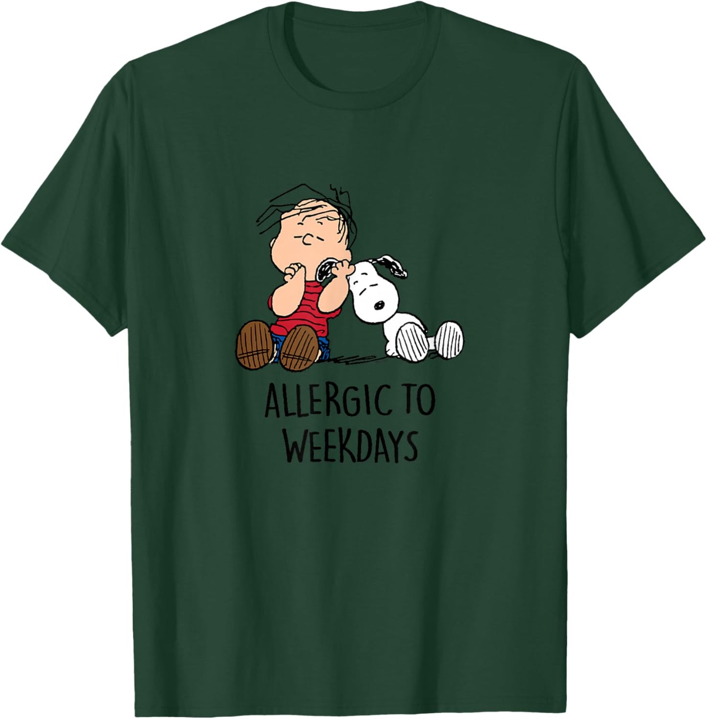 Peanuts - Linus & Snoopy - Allergic to Days of the Week T-Shirt - T-Shirt | Forest