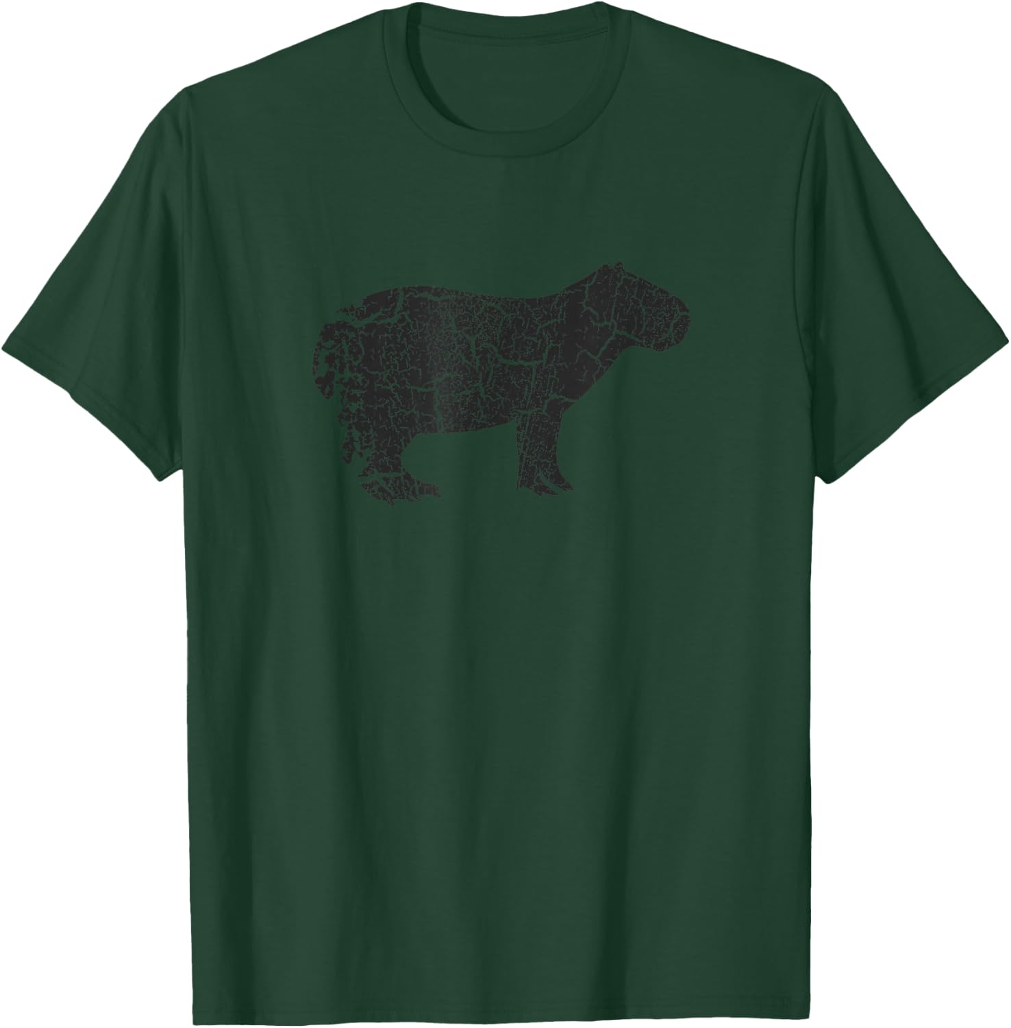 Capybara Distressed Print - Vintage Capybara T-Shirt - T-Shirt | Forest