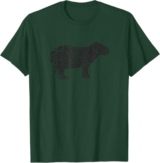 Capybara Distressed Print - Vintage Capybara T-Shirt - T-Shirt | Forest
