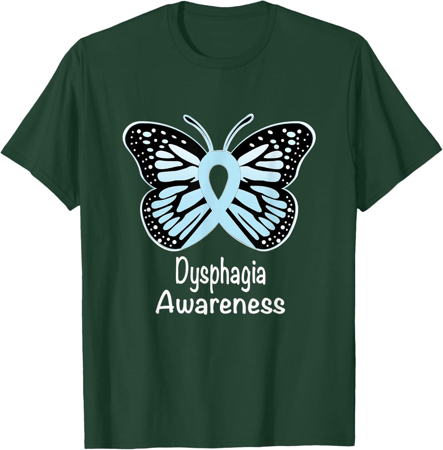 Dysphagia Awareness Warrior Support Light Blue Ribbon T-Shirt - T-Shirt | Forest