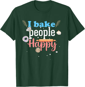 I Bake People Happy Cookie Cake Chef Pastry Chef Men & Women T-Shirt - T-Shirt | Forest