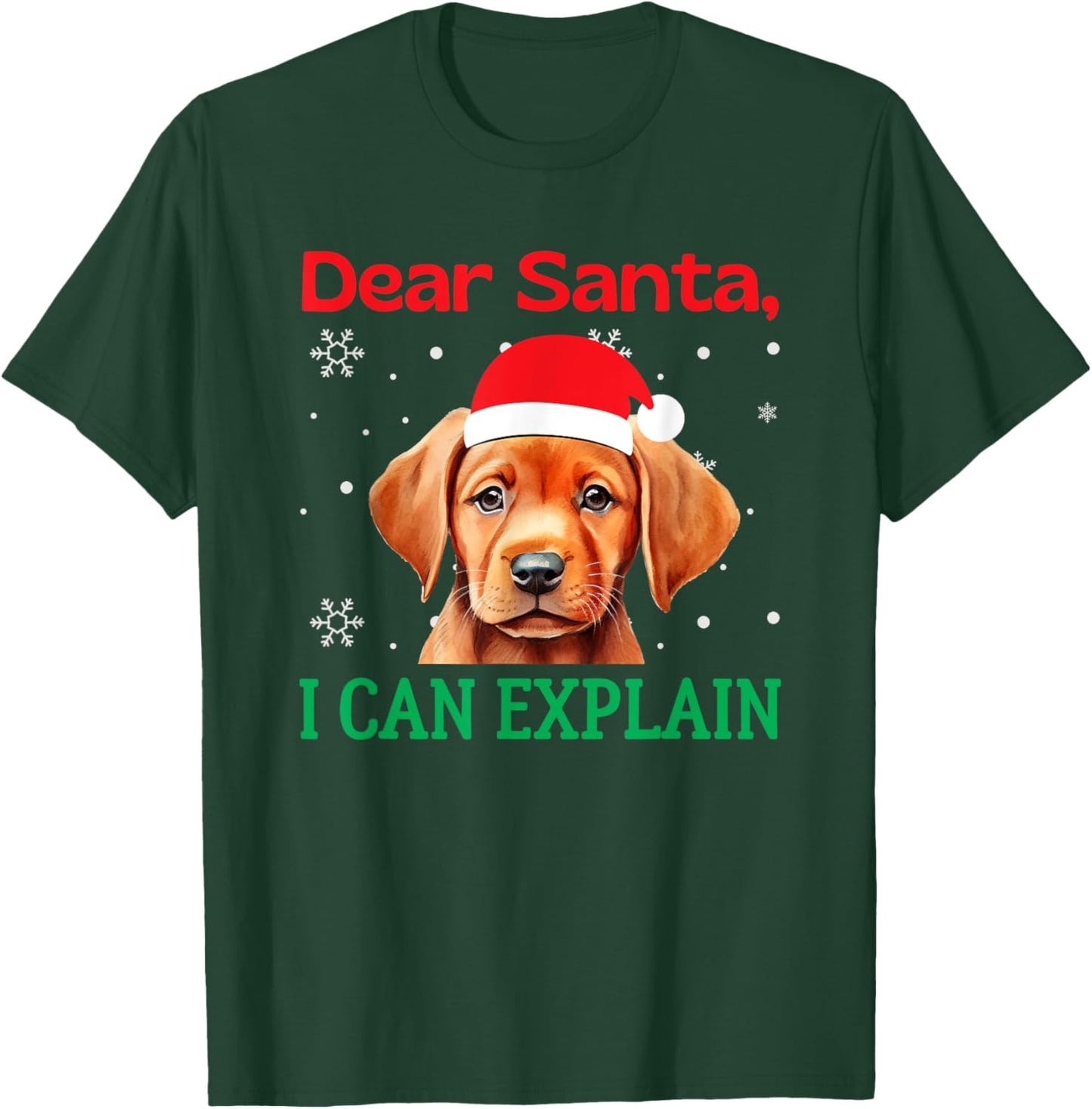 Fox Red Lab Christmas Santa Labrador Retriever T-Shirt - T-Shirt | Forest