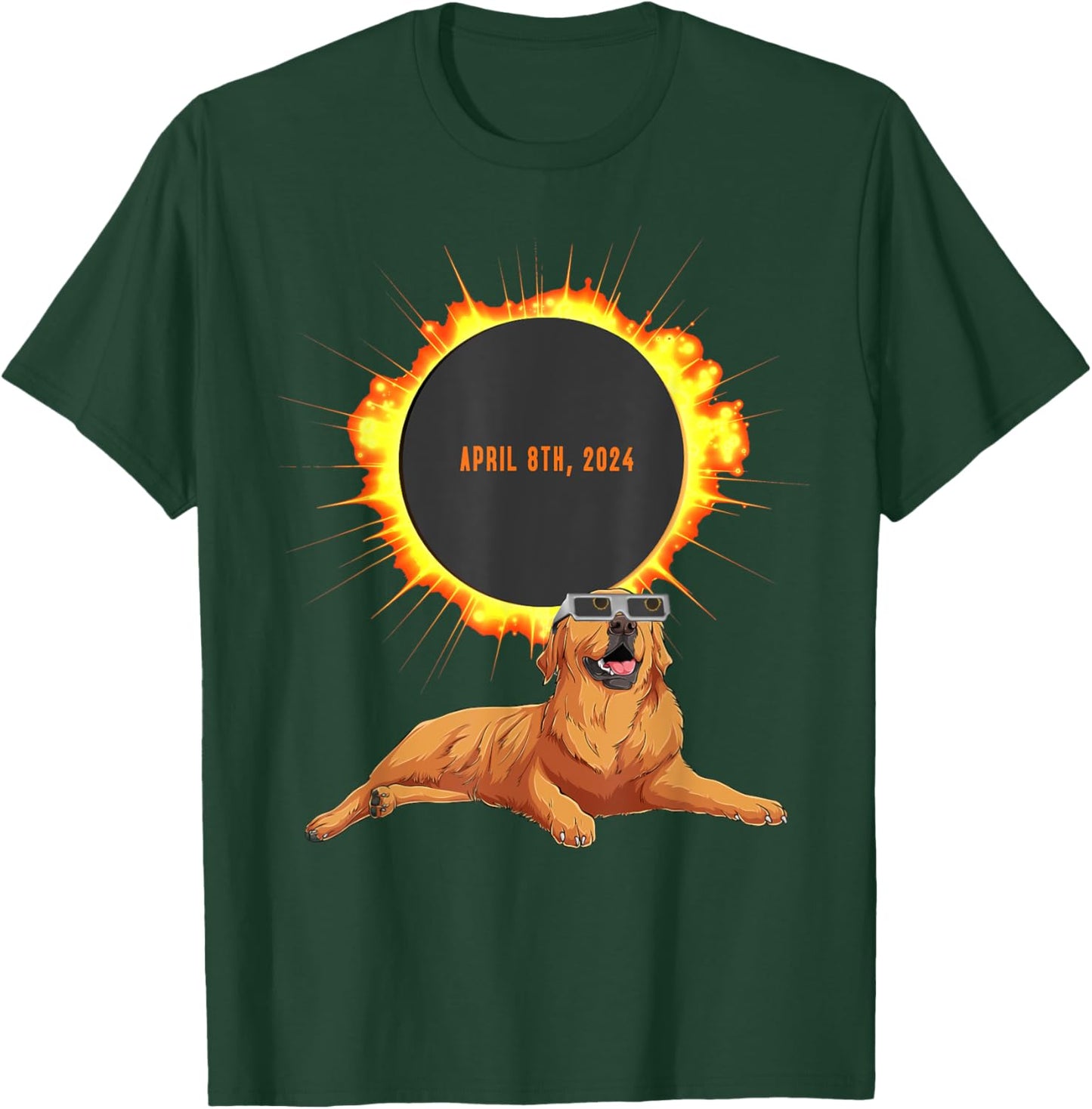 Total Solar Eclipse 2024 Dog Idea & Solar Eclipse T-Shirt - T-Shirt | Forest