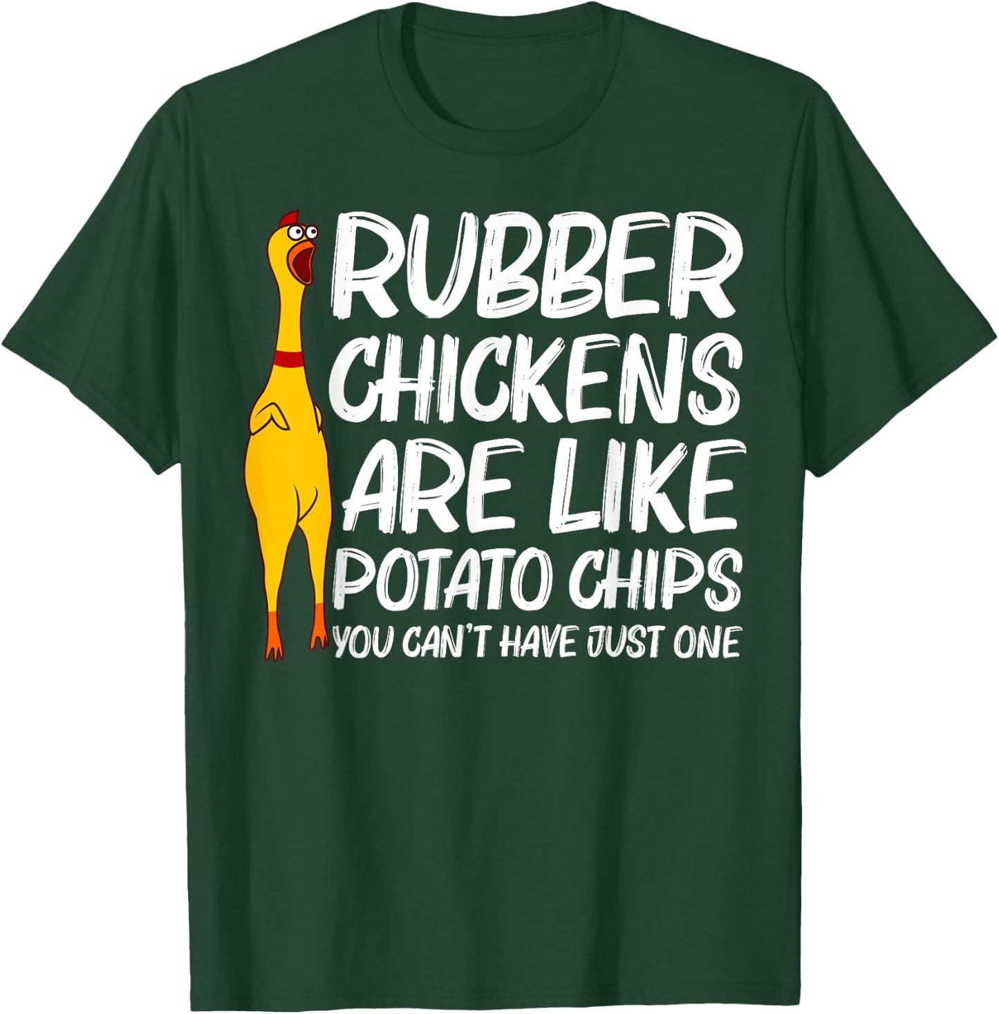 Funny Rubber Chicken Gift Men Women Rubber Chicken Costume T-Shirt - T-Shirt | Forest