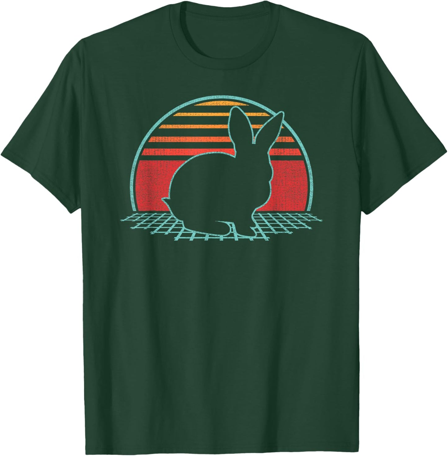 Rabbit Bunny Lover Farmer Animal Retro Vintage 80s Style T-Shirt - T-Shirt | Forest