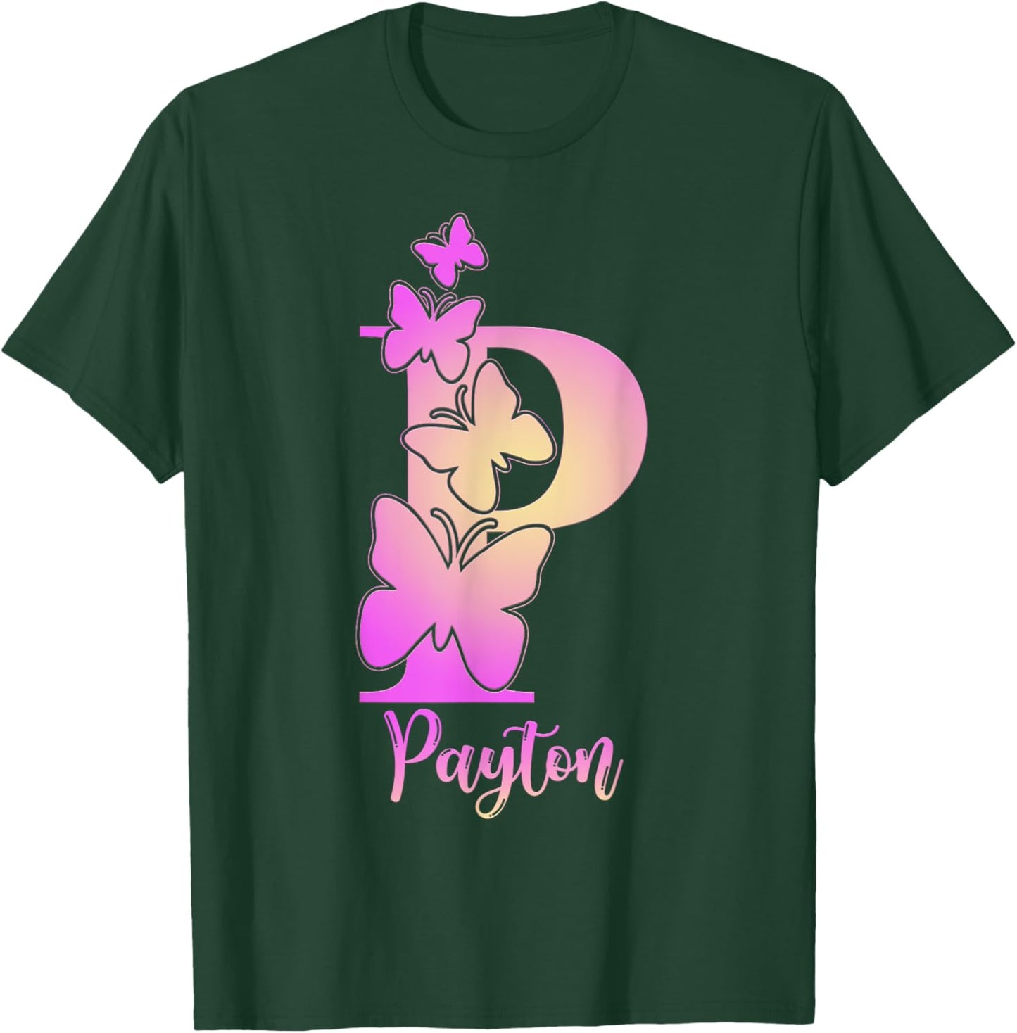 Payton, cute personalized butterfly custom kids girls name T-Shirt - T-Shirt | Forest