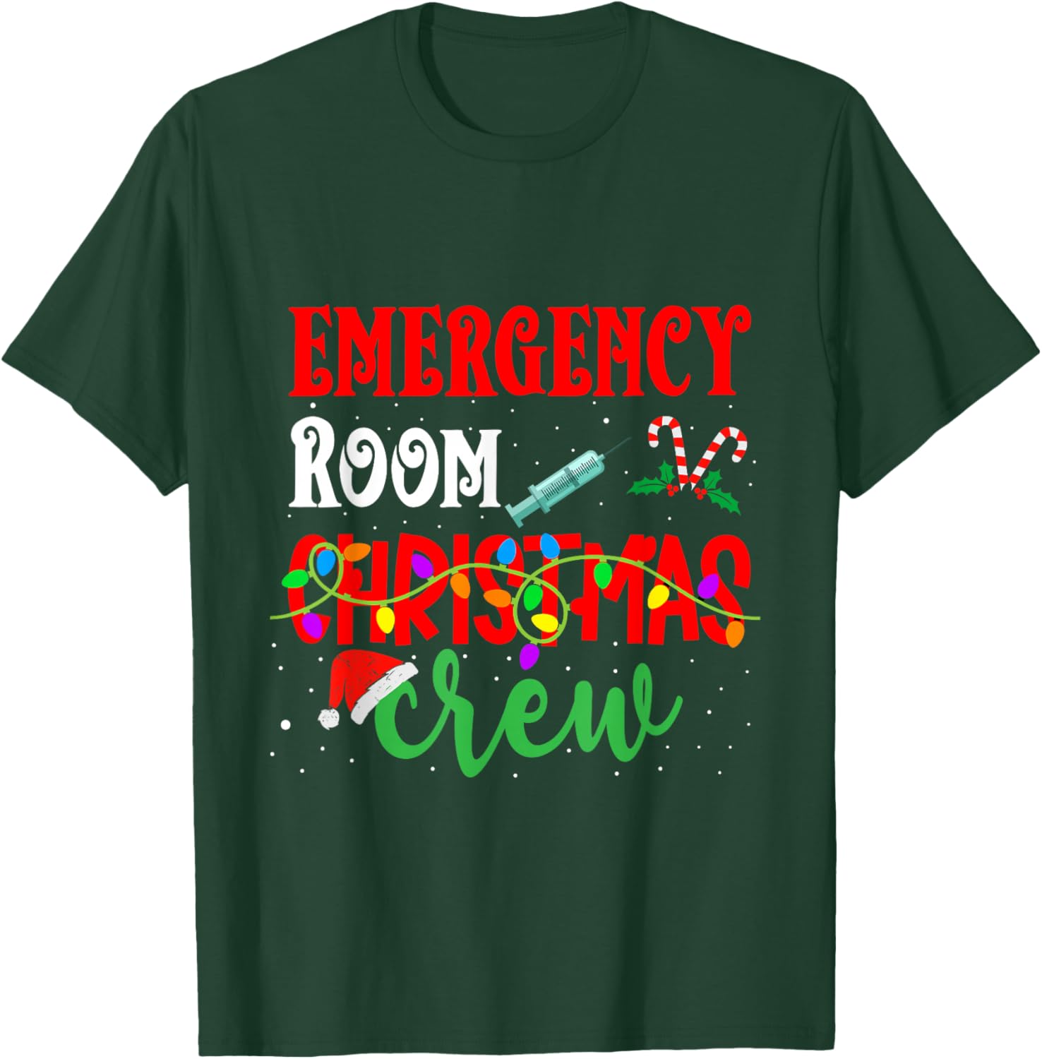 Emergency Room Christmas Crew ER Nurse Xmas Holiday Nursing T-Shirt - T-Shirt | Forest