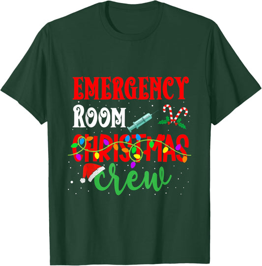 Emergency Room Christmas Crew ER Nurse Xmas Holiday Nursing T-Shirt - T-Shirt | Forest