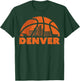 Denver City Skyline Basketball T-Shirt - T-Shirt | Forest
