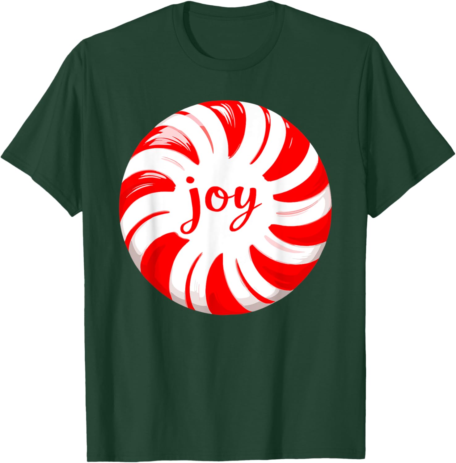 Peppermint Candy Cane Joy Merry Christmas Xmas Party T-Shirt - T-Shirt | Forest