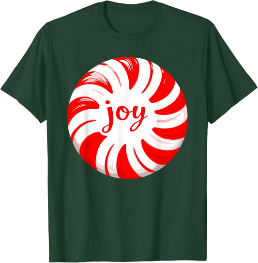 Peppermint Candy Cane Joy Merry Christmas Xmas Party T-Shirt - T-Shirt | Forest