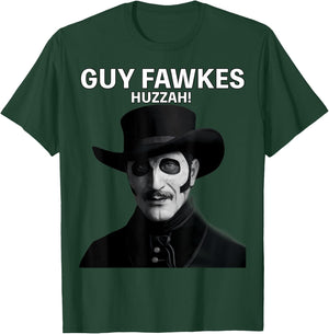 Guy Fawkes Day Wearing Hat Portrait T-Shirt - T-Shirt | Forest