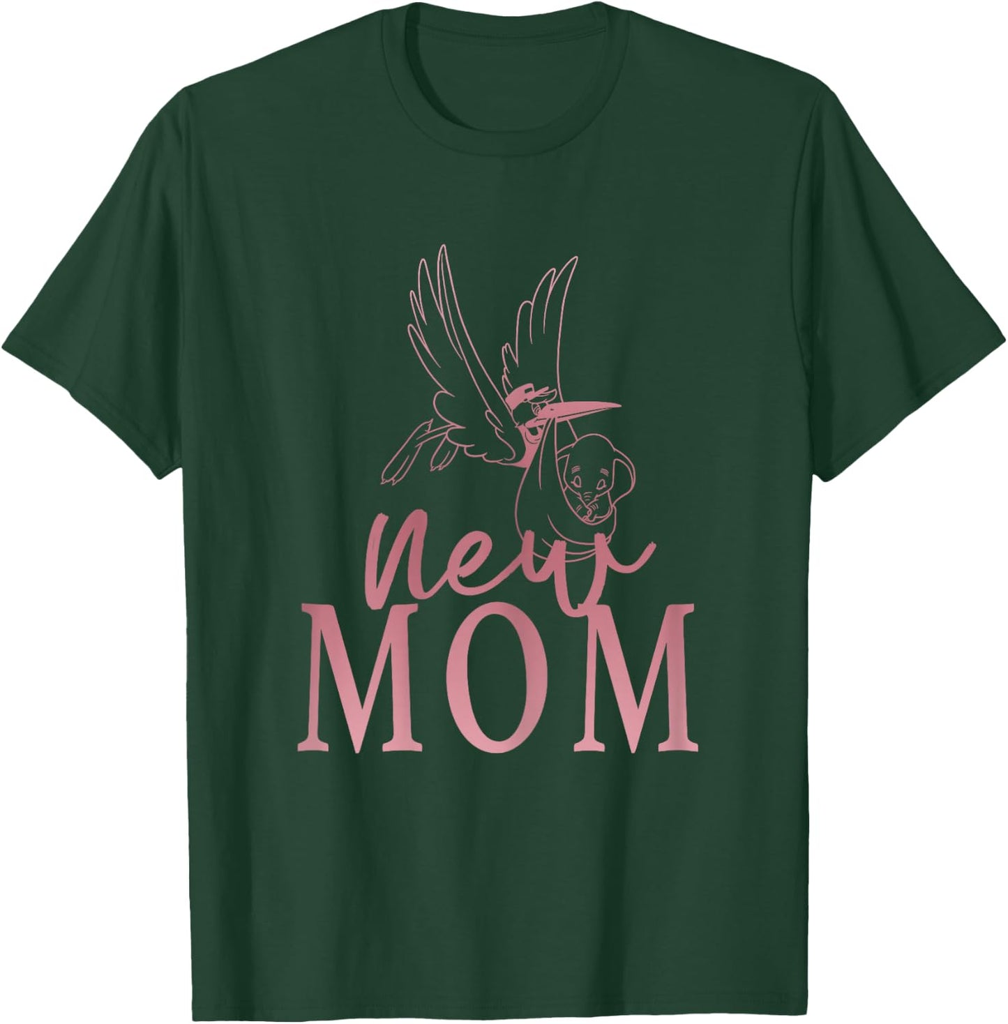 Disney Dumbo New Mom Cute Big Chest Text Logo T-Shirt - T-Shirt | Forest