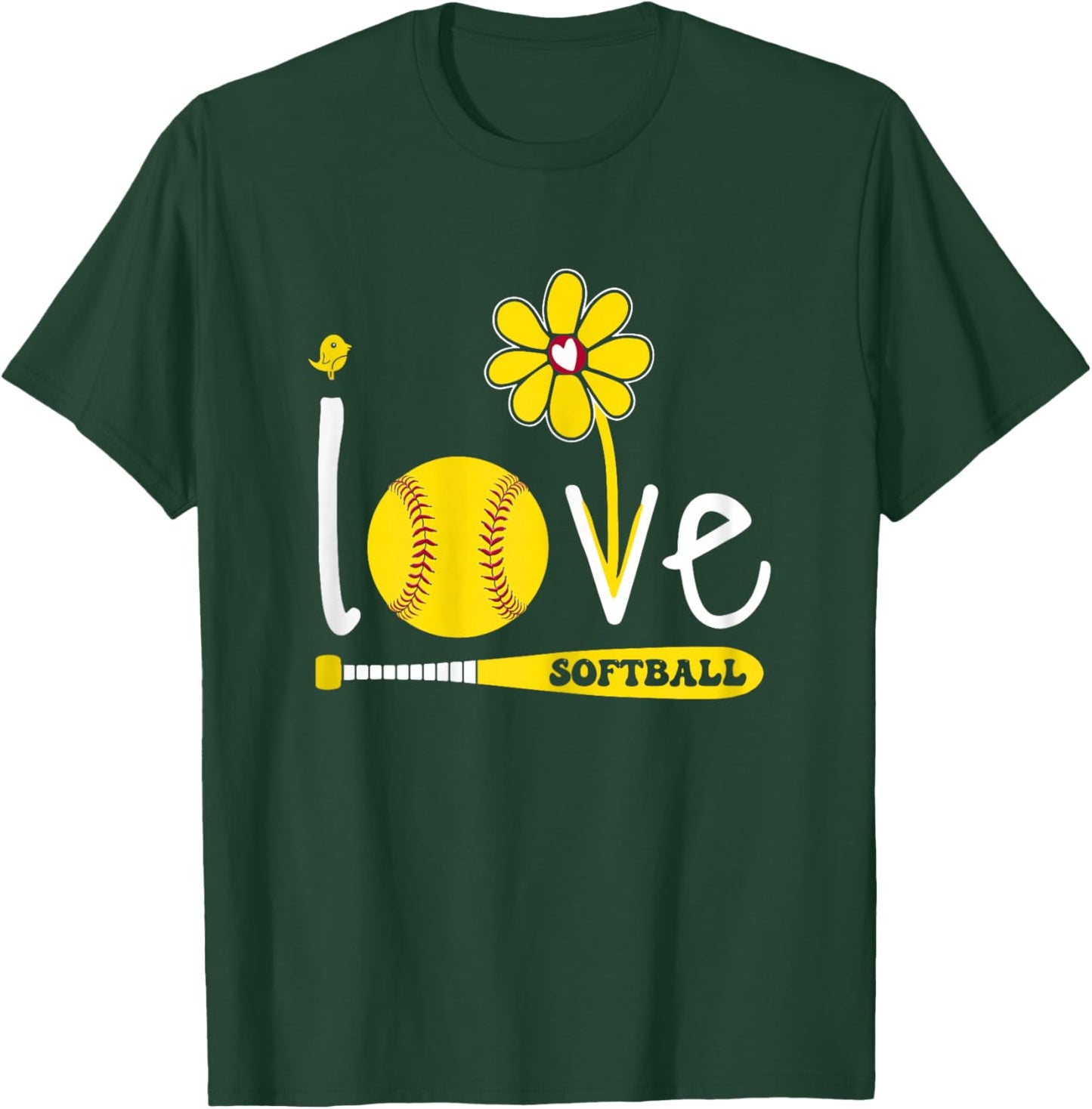Softball Shirts for Teen Girls I Love Softball T-Shirt - T-Shirt | Forest
