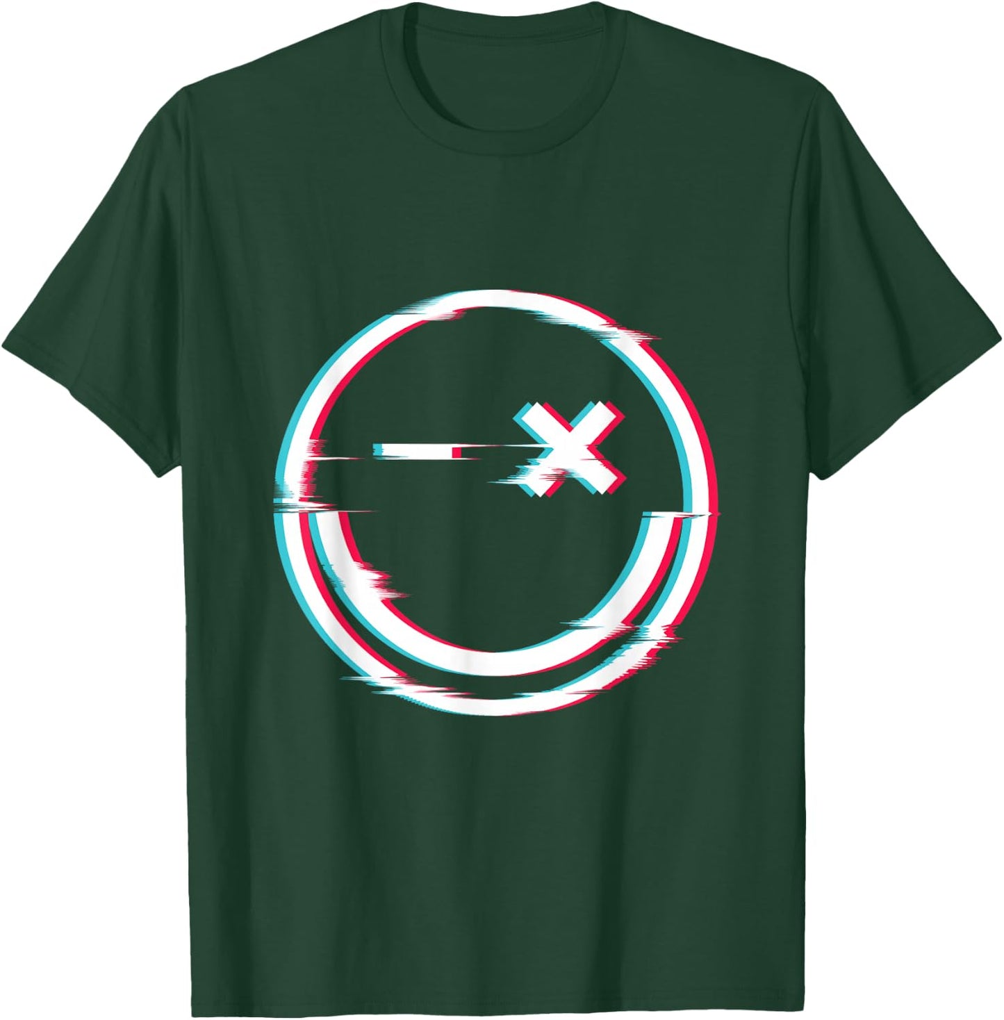 Smile face glitch T-Shirt - T-Shirt | Forest