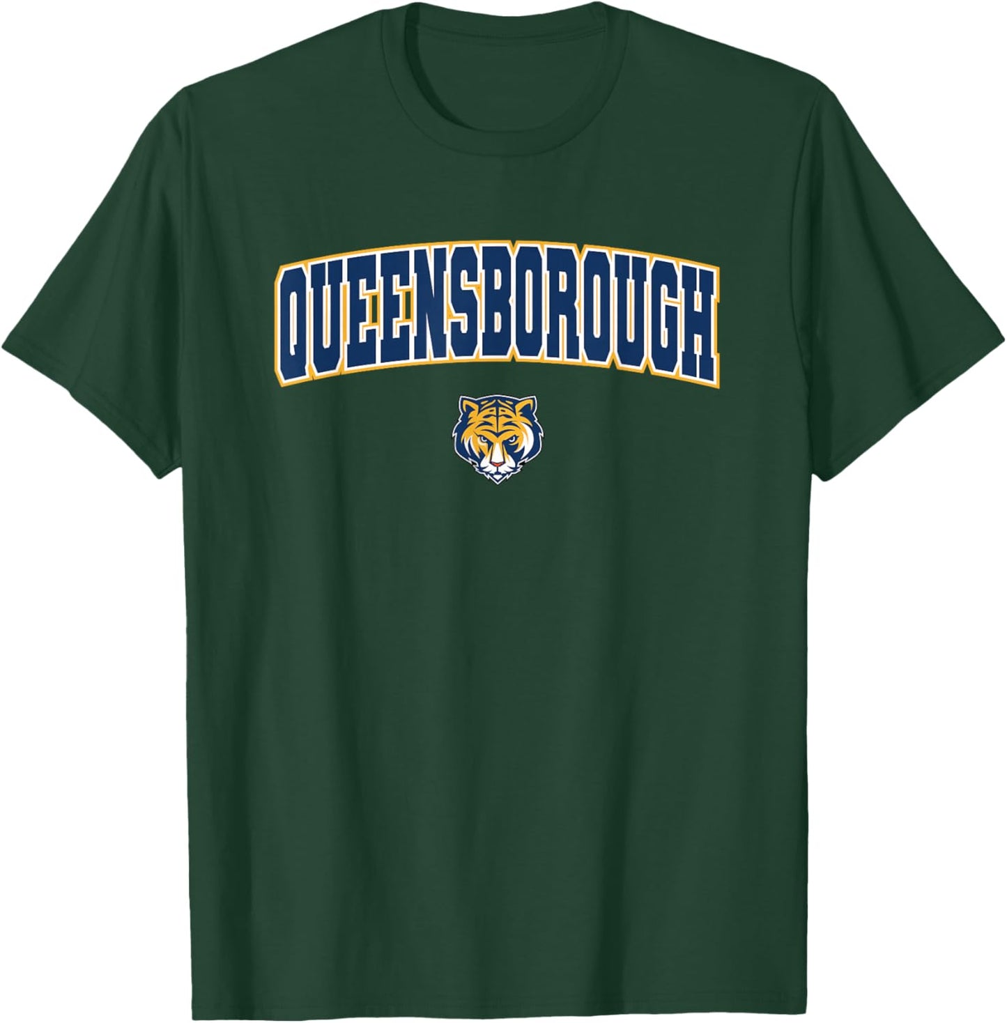 Queensborough Community College QCC Tigers Arch Logo T-Shirt - T-Shirt | Forest