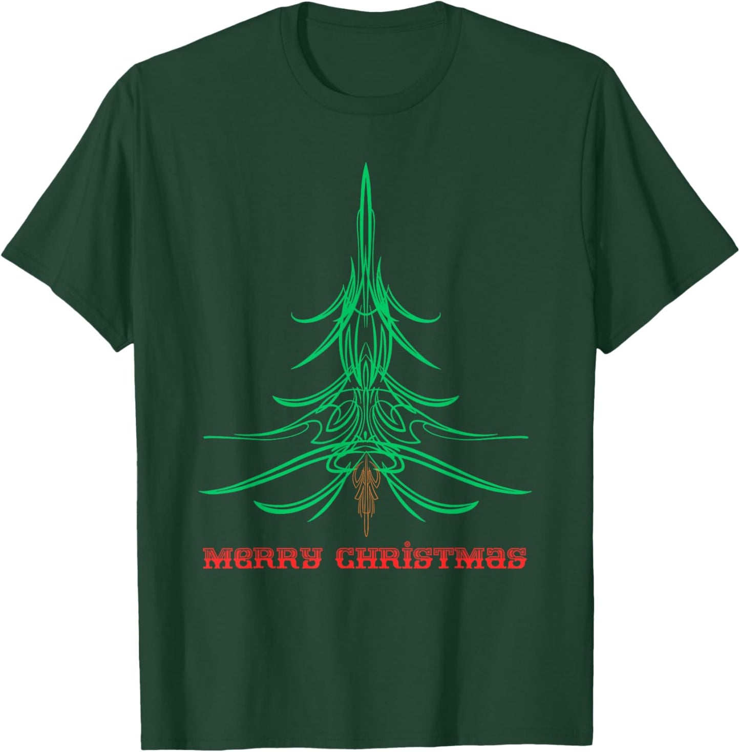 Christmas Pinstriping Hot Rod Style T-Shirt - T-Shirt | Forest