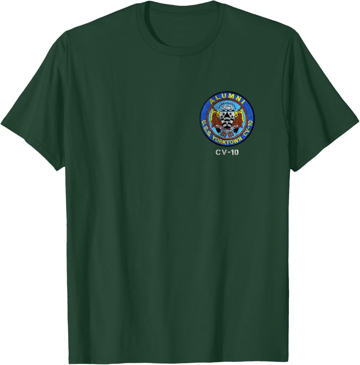 USS Yorktown CV-10 Logo Aircraft Carrier Sailor Veteran Papa T-Shirt - T-Shirt | Forest