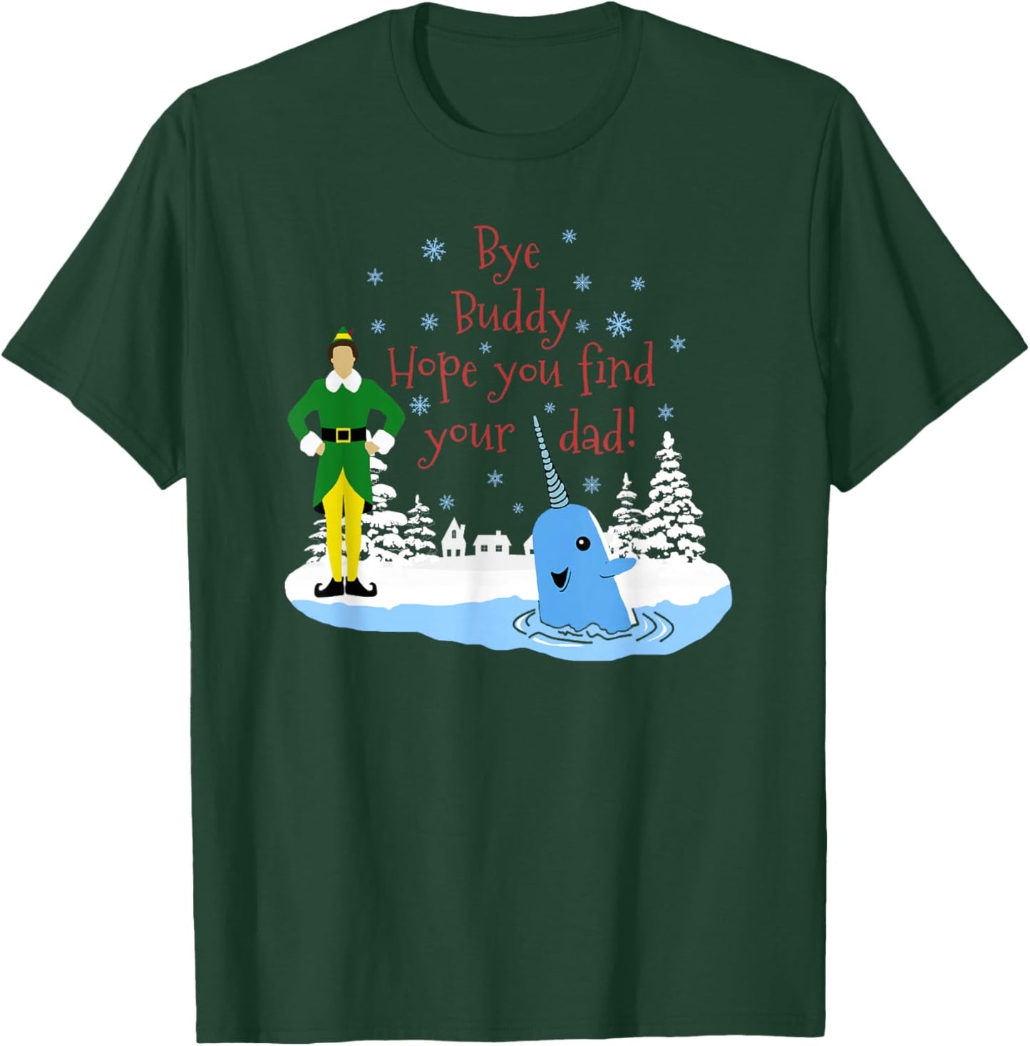 Happier Holidays -Kids Christmas Narwhal Elf T-Shirt - T-Shirt | Forest