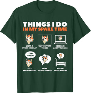 Things I Do in My Free Time Furry Cosplay T-Shirt - T-Shirt | Forest