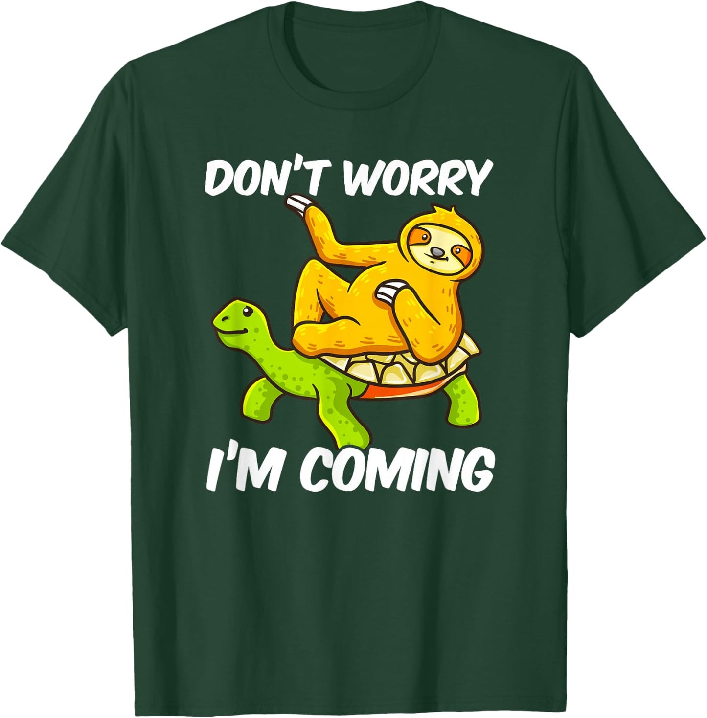 Sloth Riding Turtle Tortoise Men Sloth Lovers T-Shirt - T-Shirt | Forest
