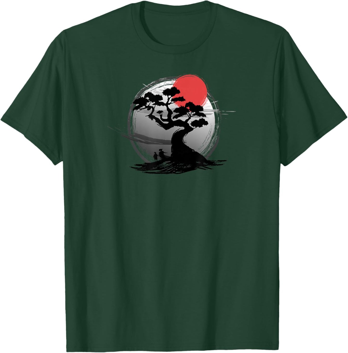 Japanese Sunset Art Nature Japan Bonsai Tree T-Shirt - T-Shirt | Forest