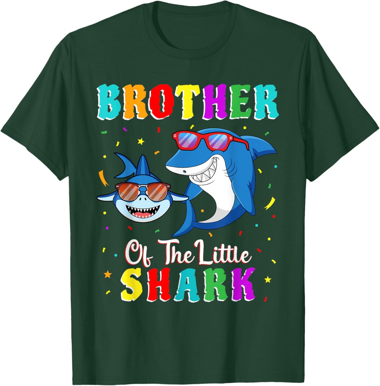 Brother Of The Little Shark Little Brother Shark Birthday T-Shirt - T-Shirt | Forest