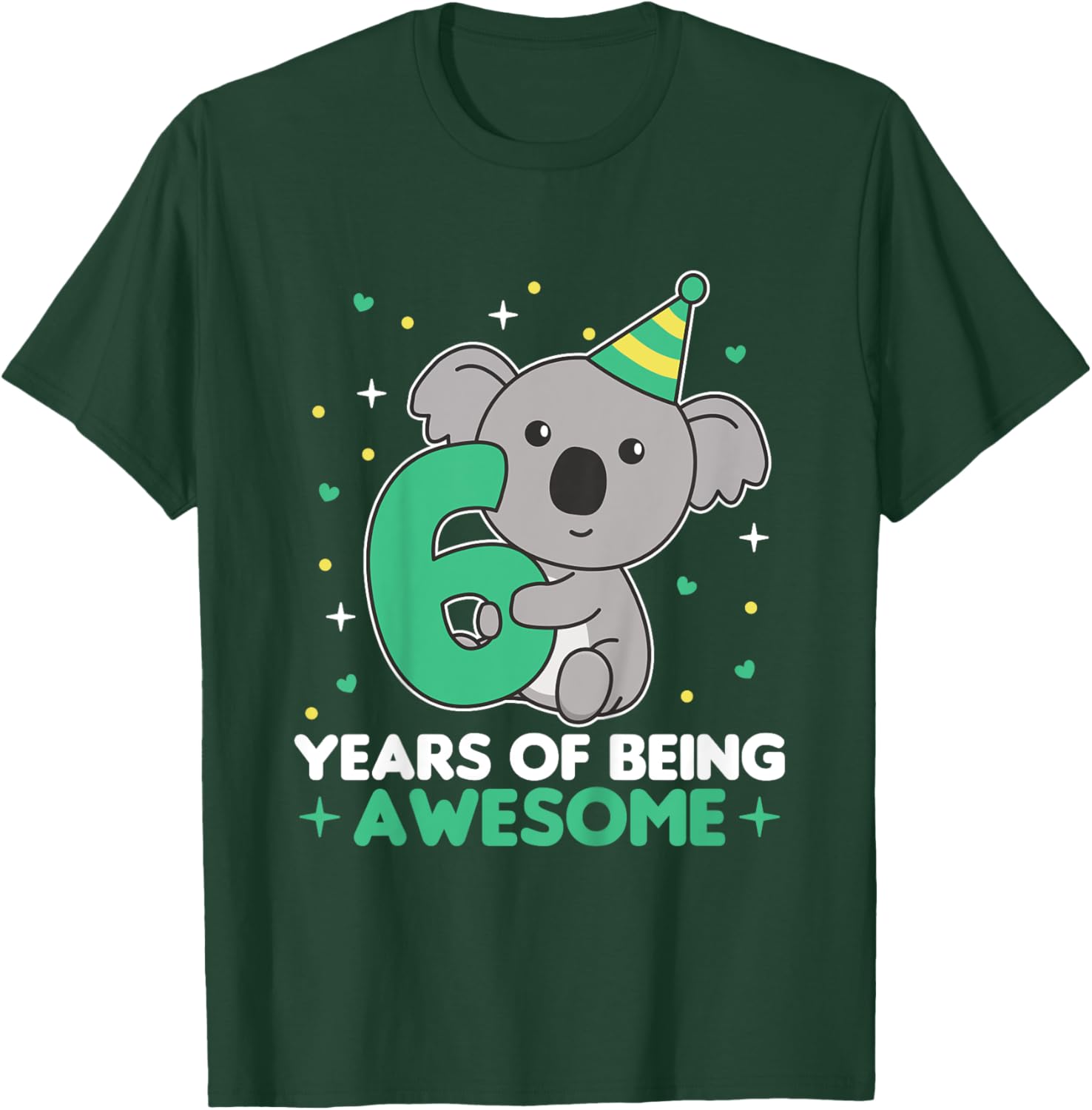 Kids Koala For 6th Birthday For Children Six Years Old T-Shirt - T-Shirt | Forest