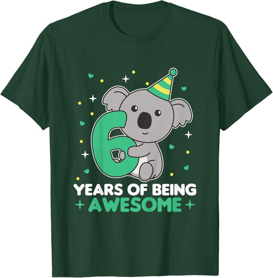 Kids Koala For 6th Birthday For Children Six Years Old T-Shirt - T-Shirt | Forest