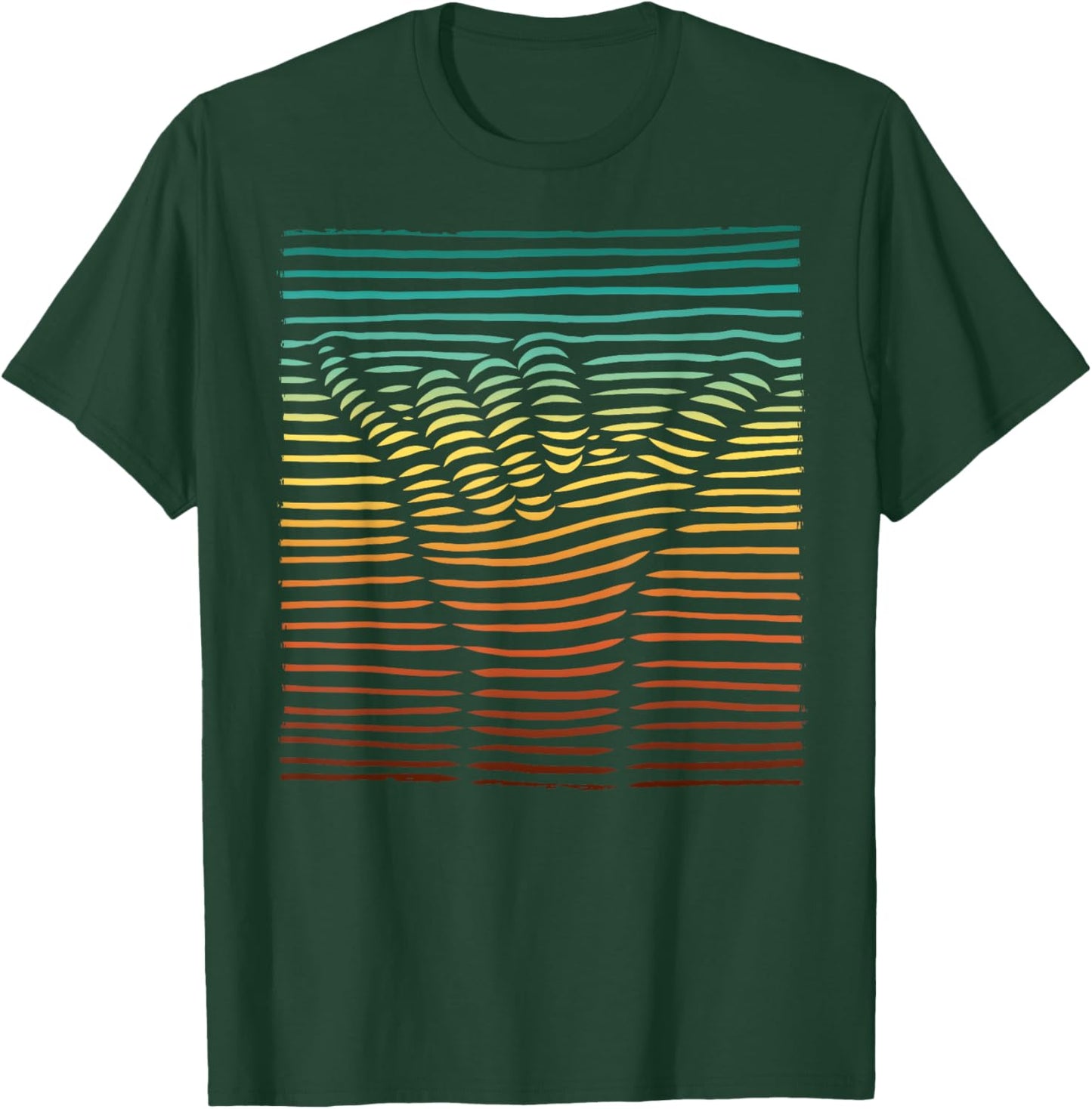 Shaka Sign Sunset Hand Lines Loose Aloha Hawaiian Greeting T-Shirt - T-Shirt | Forest