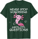 Never Stop Wondering Axolotl Questions Kawaii Axolotl Art T-Shirt - T-Shirt | Forest