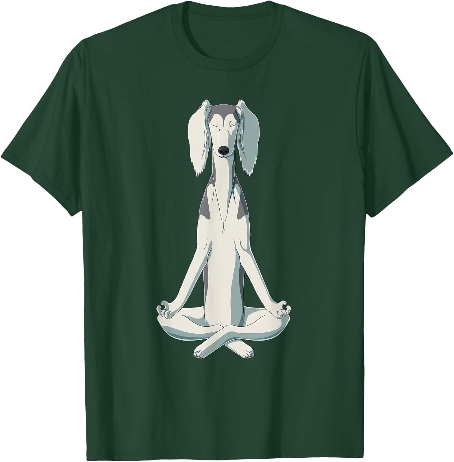 Funny Yoga Dog Saluki Women Girls Kids T-Shirt - T-Shirt | Forest