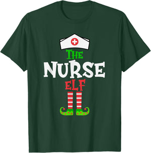 The Nurse Elf - Funny Matching Family Group Christmas T-Shirt - T-Shirt | Forest