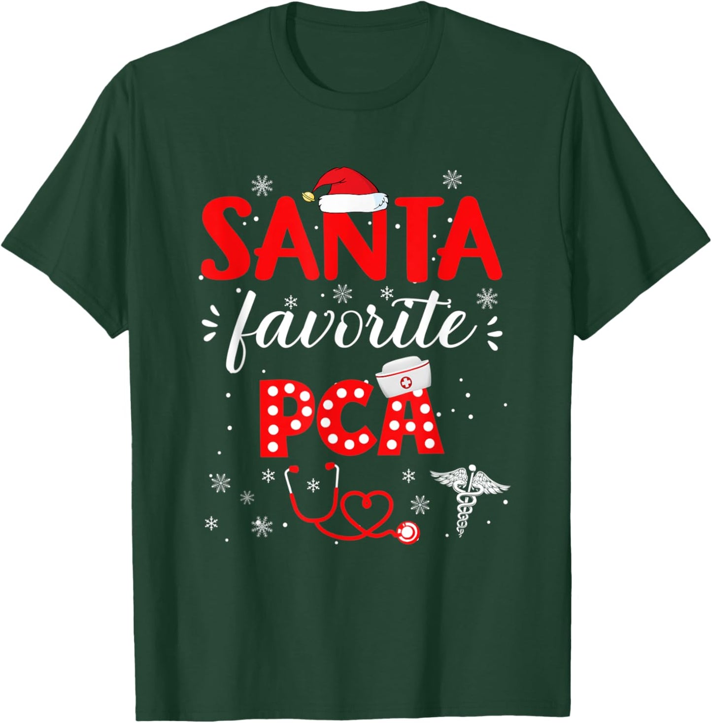 Santa favorite PCA for christmas in hospital Nurse Pajama T-Shirt - T-Shirt | Forest