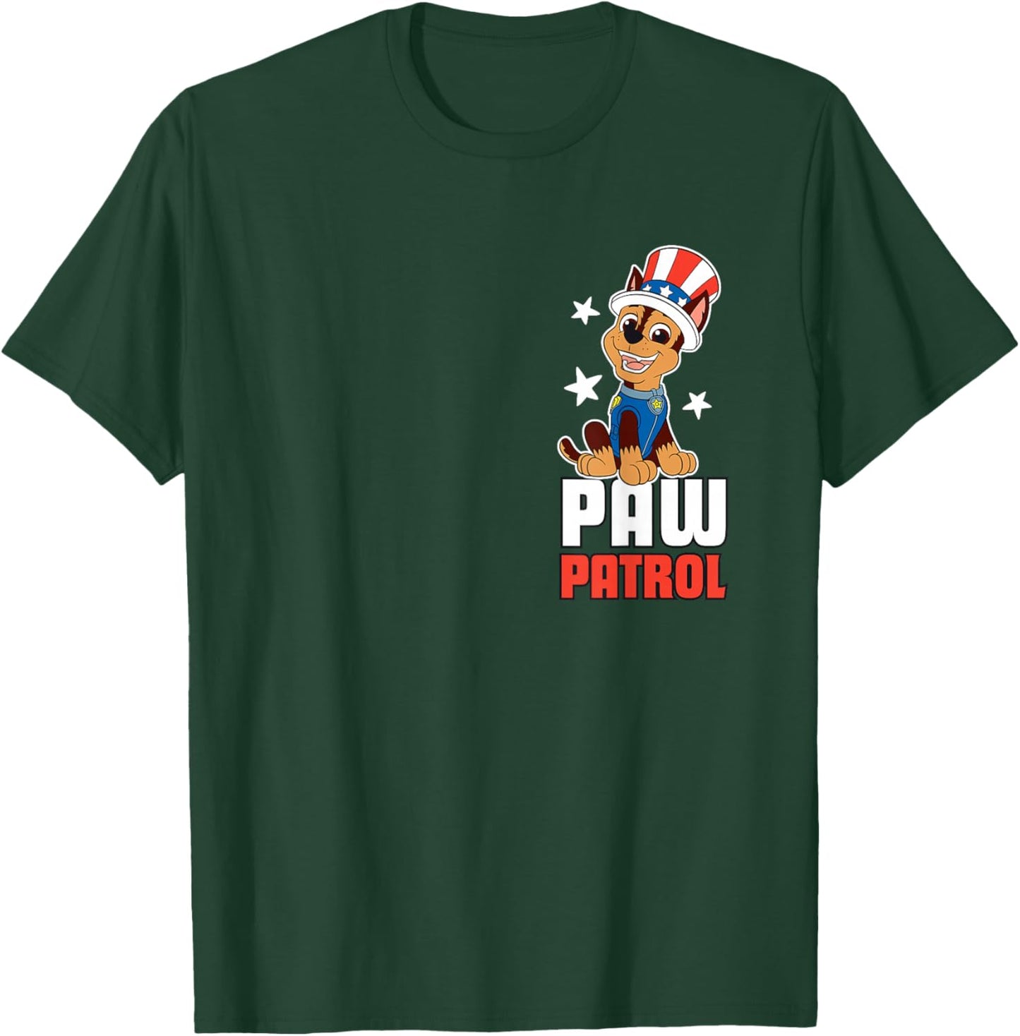Paw Patrol Chase 4th Of July Patriotic Paws T-Shirt - T-Shirt | Forest
