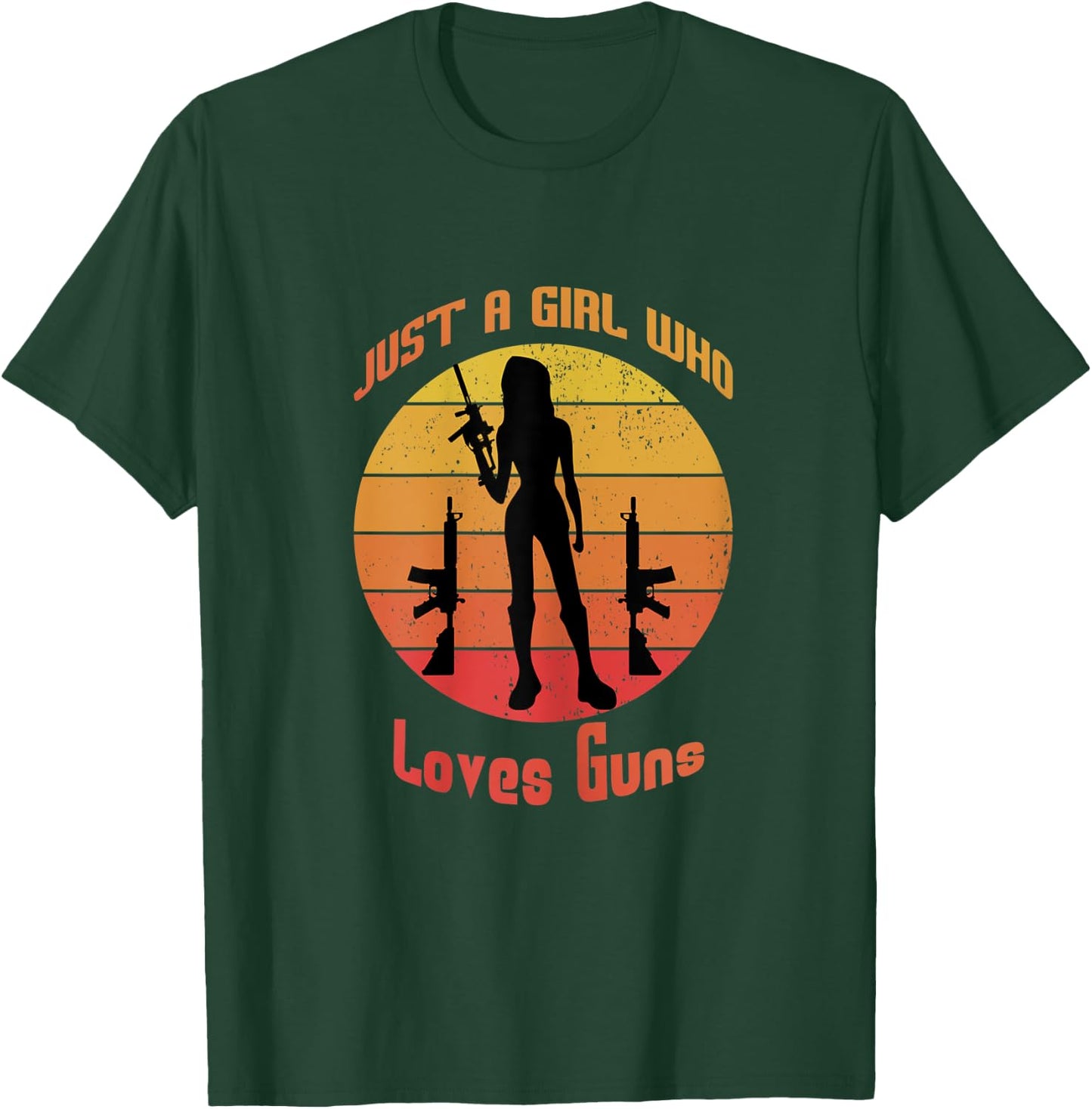 Just a girl who loves Guns vintage style T-Shirt - T-Shirt | Forest