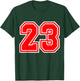 Number 23 Red Varsity Sports Team T-Shirt - T-Shirt | Forest