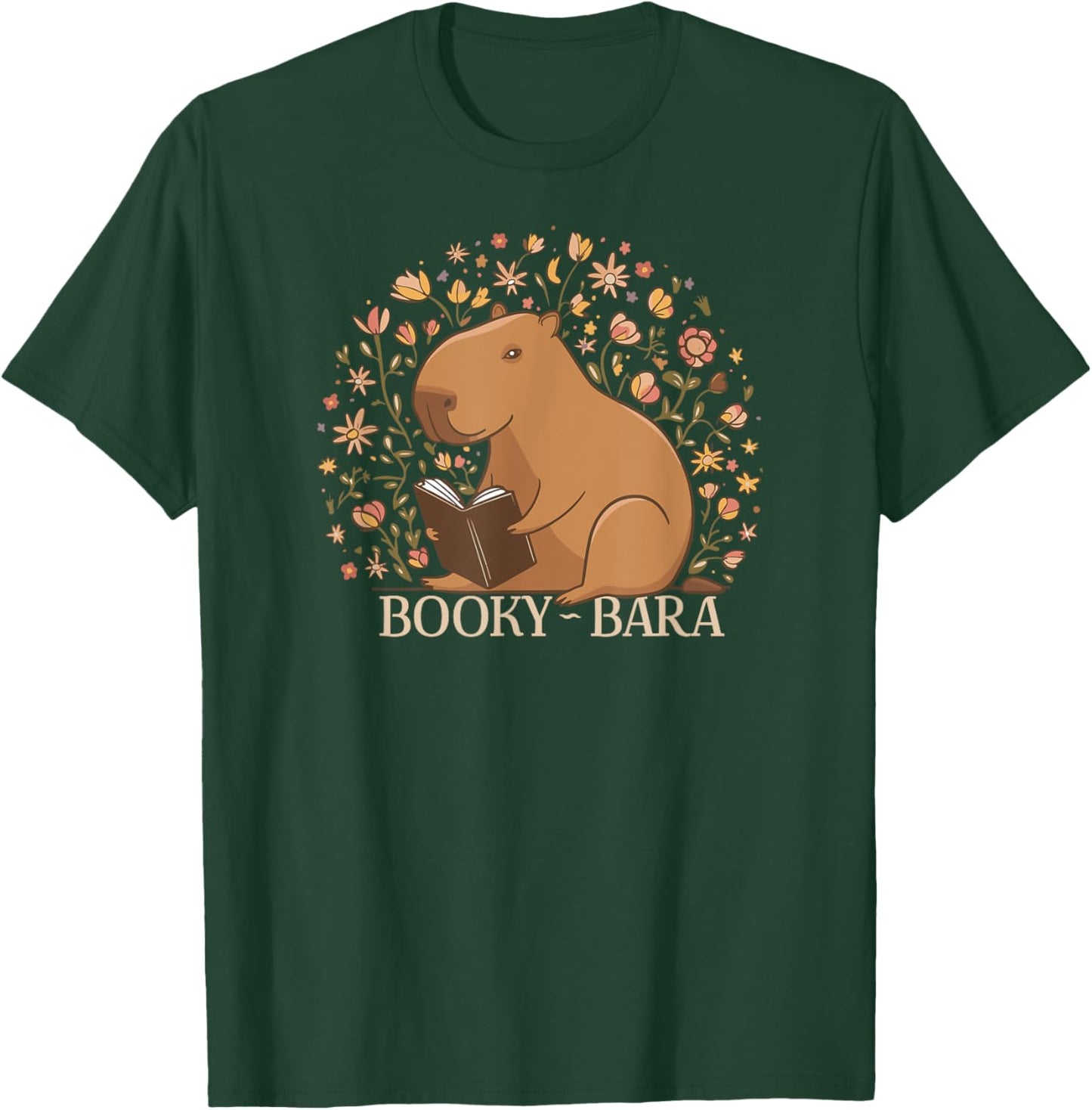 Capybara Funny Rodents Reading Books Wild Animal BookyBara T-Shirt - T-Shirt | Forest