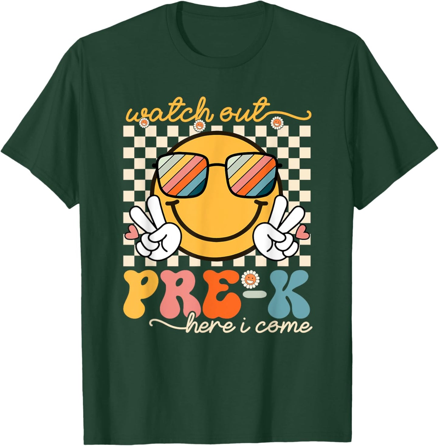 Watch Out Pre-K Grade Here I Come Back To School Pre-K Smile T-Shirt - T-Shirt | Forest