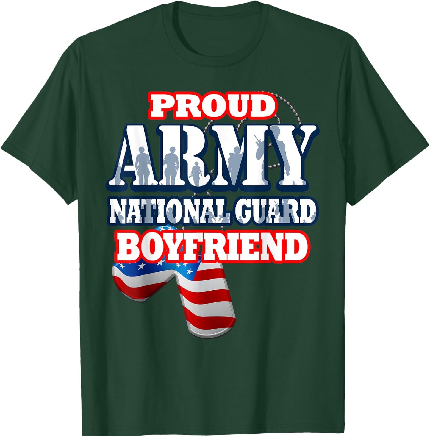 USA Proud Army National Guard Boyfriend Shirt Men T-Shirt - T-Shirt | Forest