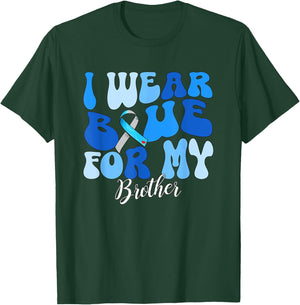 I Wear Blue For My Brother Type 1 Diabetes Awareness T1D T-Shirt - T-Shirt | Forest