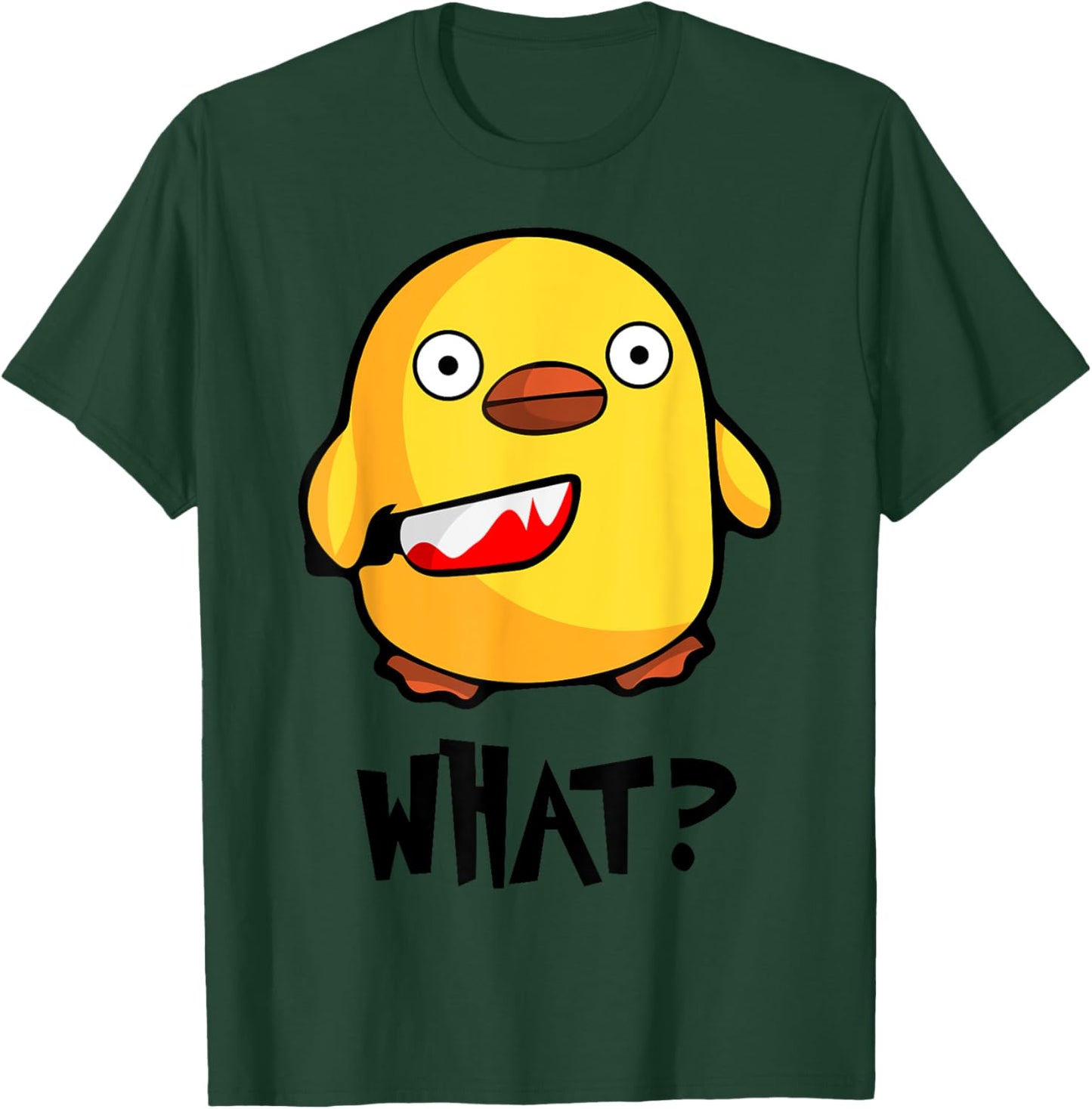 Chicken What? Funny Cute baby chick with knife T-Shirt - T-Shirt | Forest