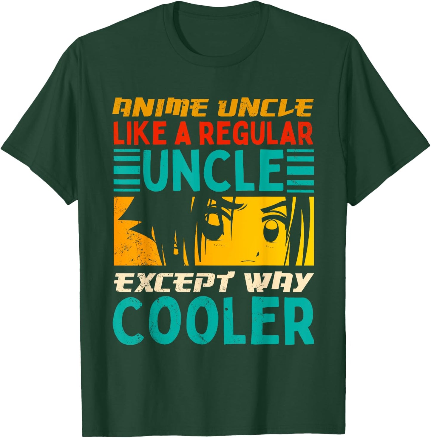 Funny Anime Uncle Like A Regular Uncle Manga Anime Lover Men T-Shirt - T-Shirt | Forest