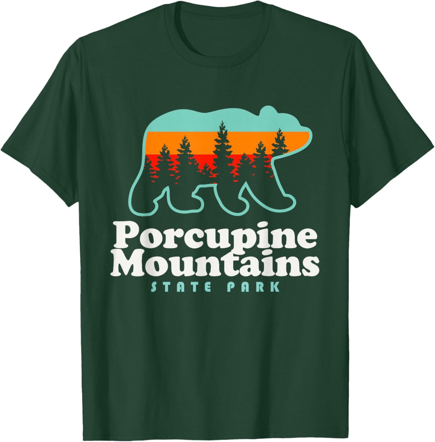 Porcupine Mountains Michigan Camping Hiking Bear T-Shirt - T-Shirt | Forest
