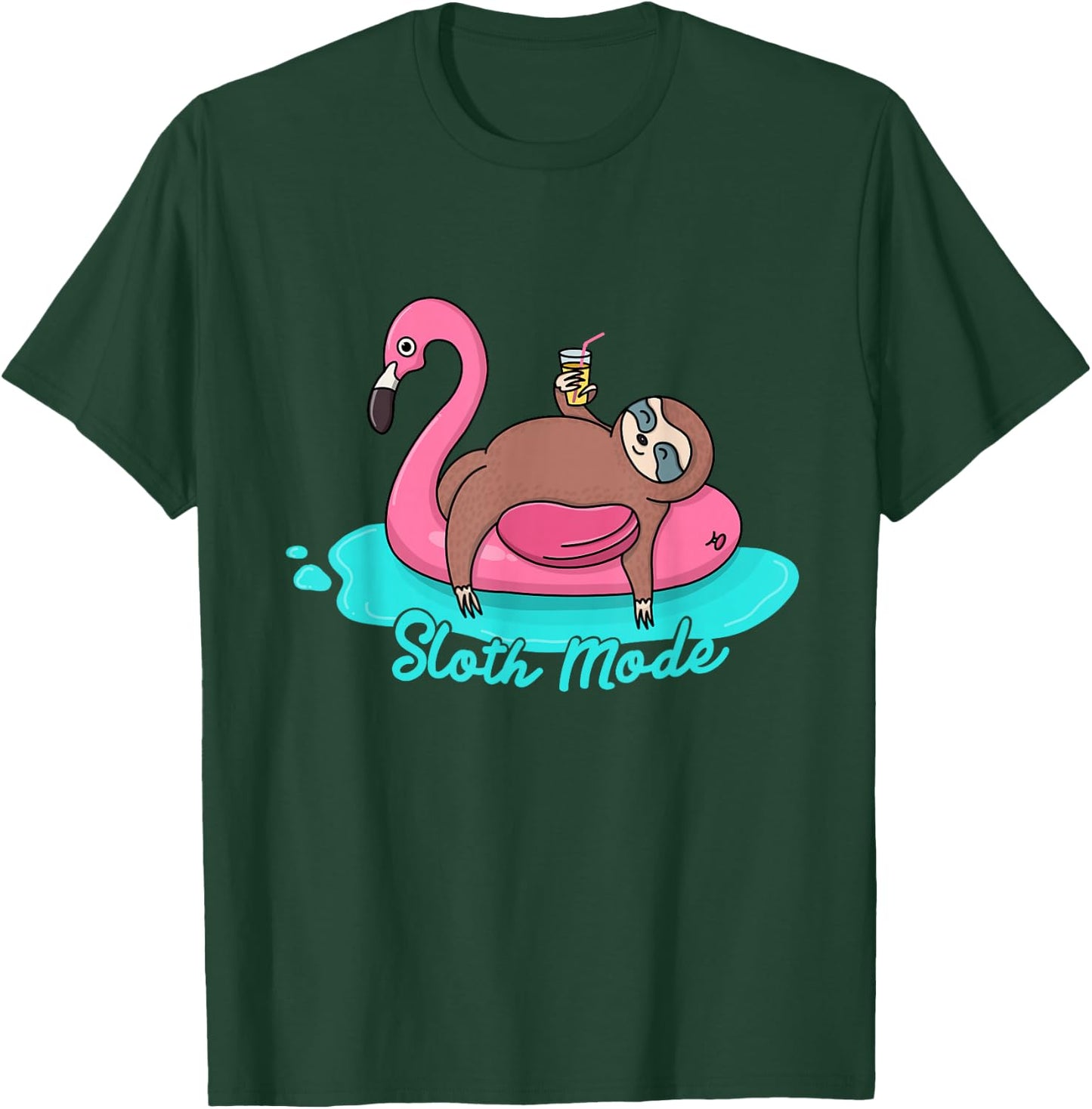 Sloth Mode inflatable Flamingo adult and youth gift T-Shirt - T-Shirt | Forest