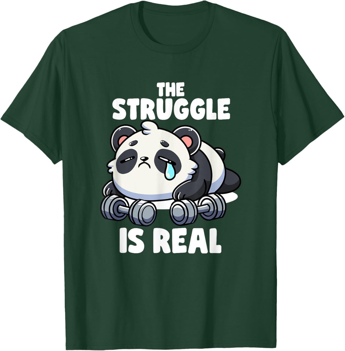 The Struggle Is Real Panda Lifting Gym Quotes Gym Fitness T-Shirt - T-Shirt | Forest