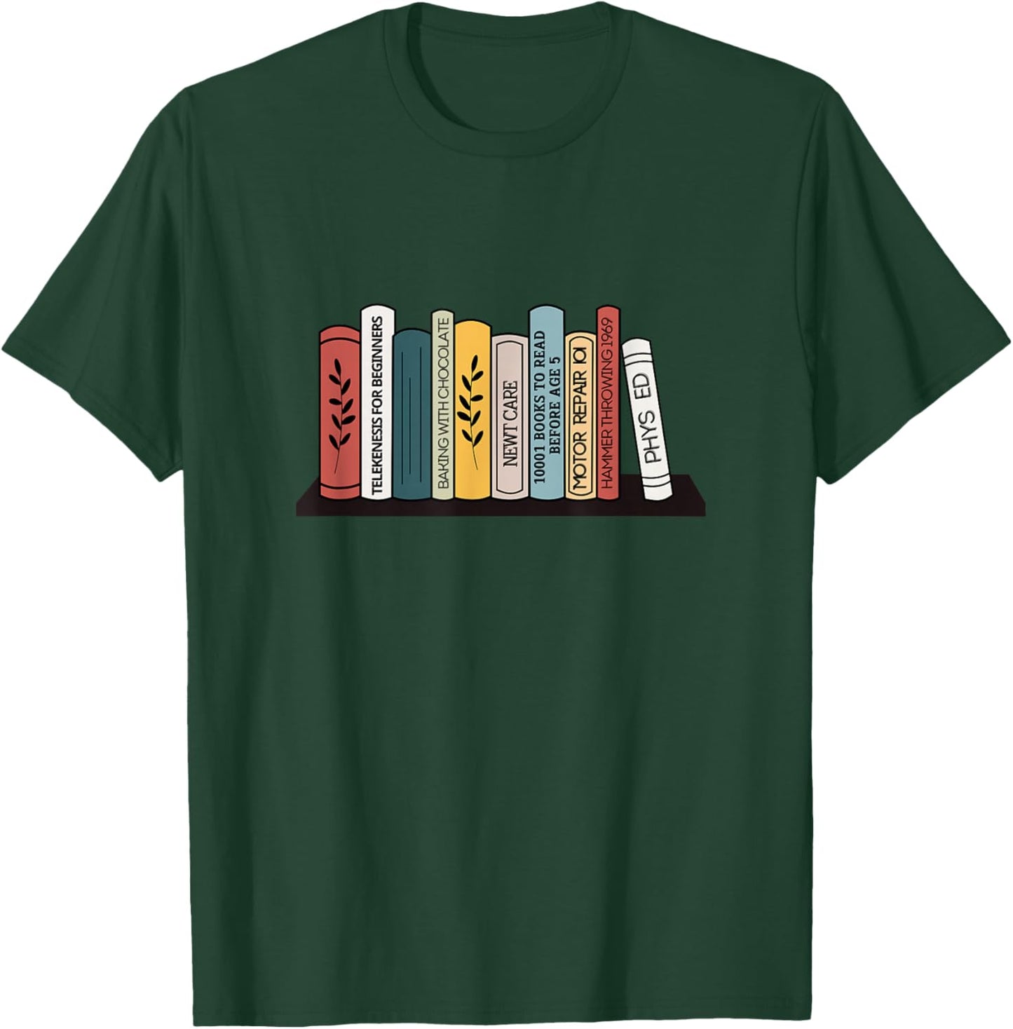 AD Designs Matilda's Bookshelf Personalised Books T-Shirt - T-Shirt | Forest