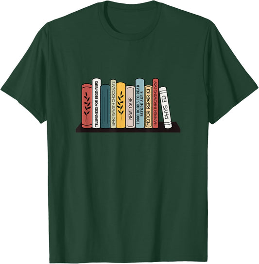 AD Designs Matilda's Bookshelf Personalised Books T-Shirt - T-Shirt | Forest