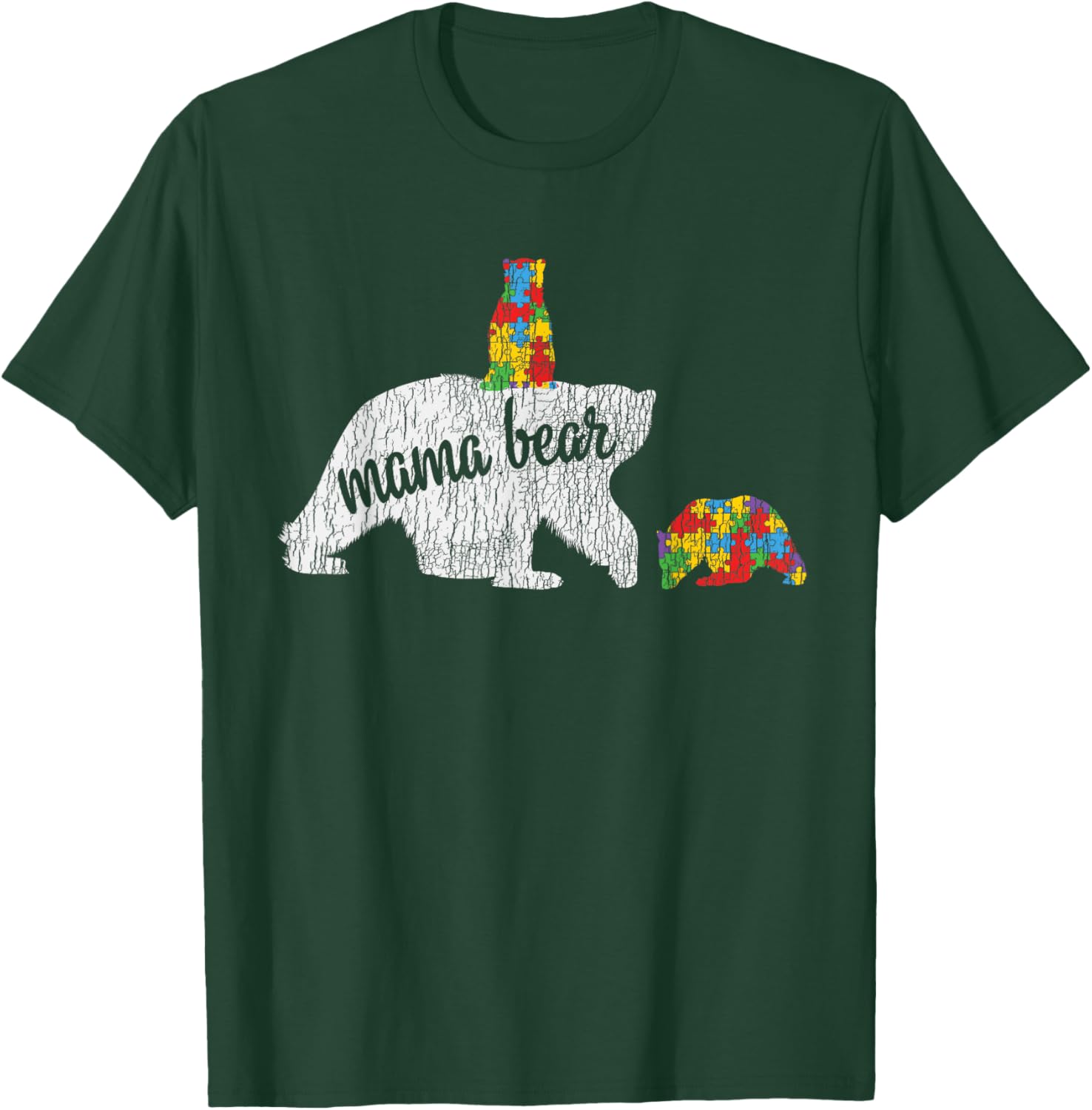 Autism Awareness Mama Bear Autistic Kids Awareness Mom Gift T-Shirt - T-Shirt | Forest