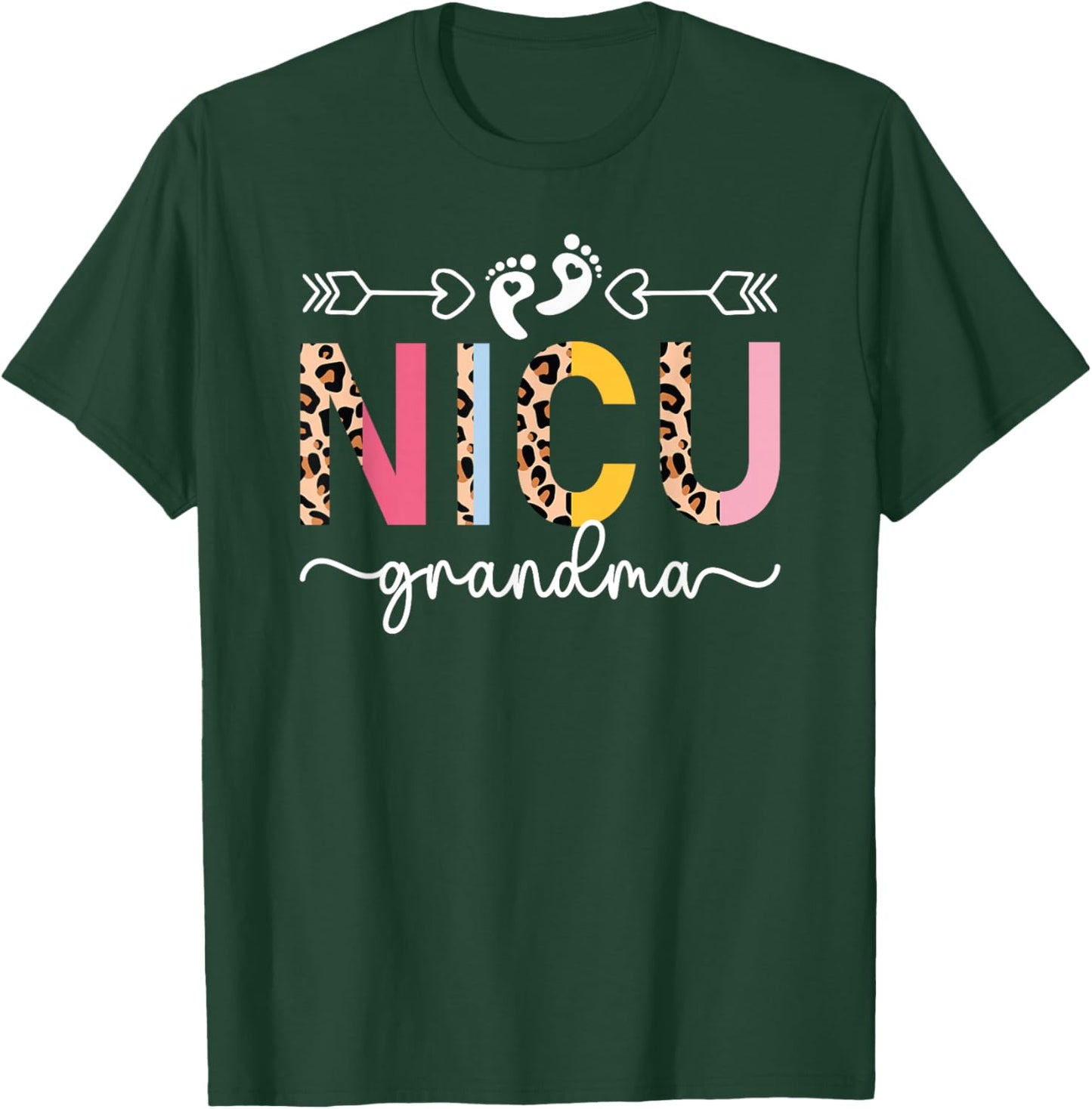 NICU Grandma Micro Preemie Baby Grandma Of NICU Warrior T-Shirt - T-Shirt | Forest